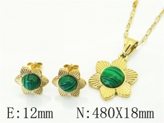 HY Wholesale Jewelry 316L Stainless Steel Earrings Necklace Jewelry Set-HY43S0035ND