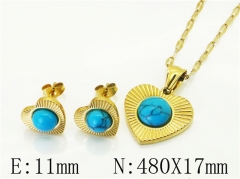 HY Wholesale Jewelry 316L Stainless Steel Earrings Necklace Jewelry Set-HY43S0022NA