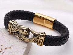 HY Wholesale Leather Bracelets Jewelry Popular Leather Bracelets-HY0155B0876