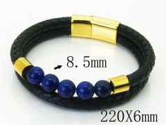 HY Wholesale Bracelets 316L Stainless Steel And Leather Jewelry Bracelets-HY37B0226HKG