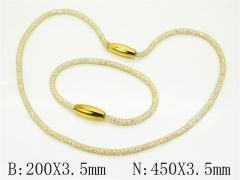 HY Wholesale Stainless Steel 316L Necklaces Bracelets Sets-HY80S0127IPR