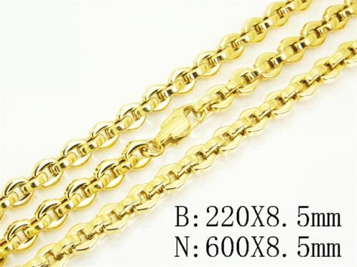 HY Wholesale Stainless Steel 316L Necklaces Bracelets Sets-HY82S0093MHT