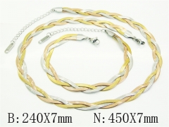 HY Wholesale Stainless Steel 316L Necklaces Bracelets Sets-HY94S0102HLT