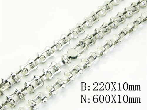 HY Wholesale Stainless Steel 316L Necklaces Bracelets Sets-HY82S0094KKE