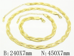 HY Wholesale Stainless Steel 316L Necklaces Bracelets Sets-HY94S0101HOF