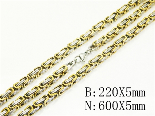 HY Wholesale Stainless Steel 316L Necklaces Bracelets Sets-HY62S0511IIR