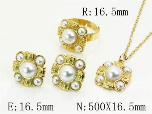 HY Wholesale Jewelry Set 316L Stainless Steel jewelry Set Fashion Jewelry-HY80S0172HOL