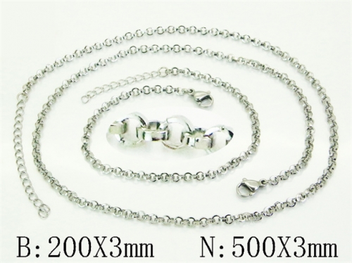 HY Wholesale Stainless Steel 316L Necklaces Bracelets Sets-HY70S0643JP