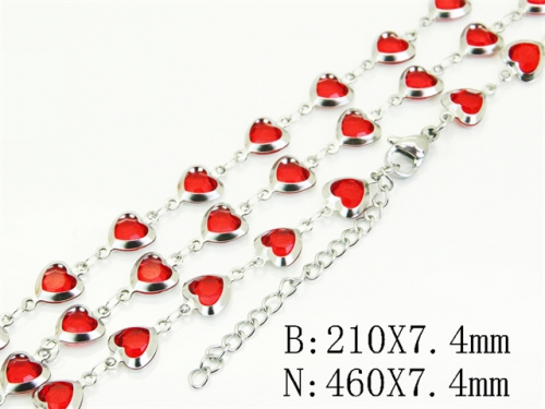 HY Wholesale Stainless Steel 316L Necklaces Bracelets Sets-HY39S0122HJR