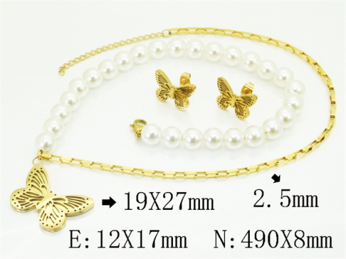 HY Wholesale Jewelry Set 316L Stainless Steel jewelry Set Fashion Jewelry-HY80S0205HID