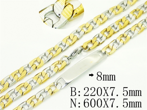 HY Wholesale Stainless Steel 316L Necklaces Bracelets Sets-HY40S0582HKL