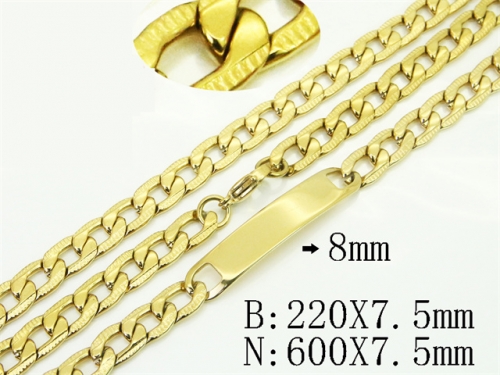 HY Wholesale Stainless Steel 316L Necklaces Bracelets Sets-HY40S0584HKE