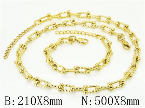 HY Wholesale Stainless Steel 316L Necklaces Bracelets Sets-HY40S0569IML