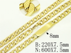 HY Wholesale Stainless Steel 316L Necklaces Bracelets Sets-HY40S0581HJL