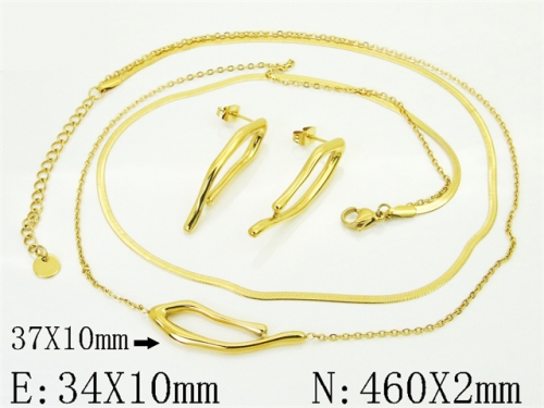 HY Wholesale Stainless Steel 316L Necklaces Bracelets Sets-HY30S0277HPR