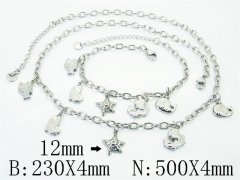 HY Wholesale Stainless Steel 316L Necklaces Bracelets Sets-HY30S0278ISS