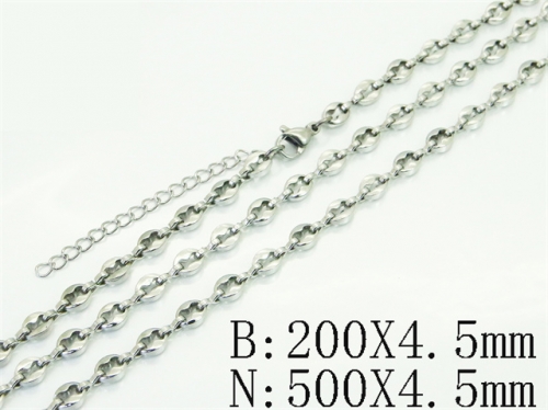 HY Wholesale Stainless Steel 316L Necklaces Bracelets Sets-HY70S0652HBB