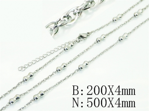 HY Wholesale Stainless Steel 316L Necklaces Bracelets Sets-HY70S0658MS