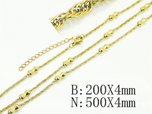 HY Wholesale Stainless Steel 316L Necklaces Bracelets Sets-HY70S0657PC