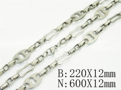 HY Wholesale Stainless Steel 316L Necklaces Bracelets Sets-HY55S0906HLS