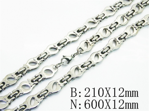 HY Wholesale Stainless Steel 316L Necklaces Bracelets Sets-HY55S0907HLD