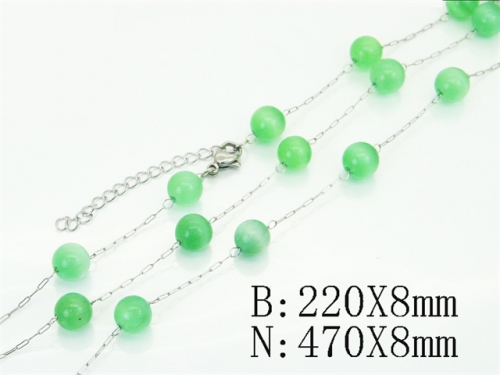 HY Wholesale Stainless Steel 316L Necklaces Bracelets Sets-HY70S0649OD