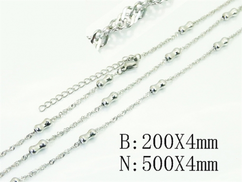 HY Wholesale Stainless Steel 316L Necklaces Bracelets Sets-HY70S0654MC