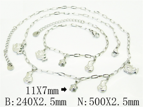 HY Wholesale Stainless Steel 316L Necklaces Bracelets Sets-HY30S0282ICC