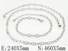 HY Wholesale Stainless Steel 316L Necklaces Bracelets Sets-HY30S0288HLS