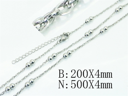 HY Wholesale Stainless Steel 316L Necklaces Bracelets Sets-HY70S0664MD