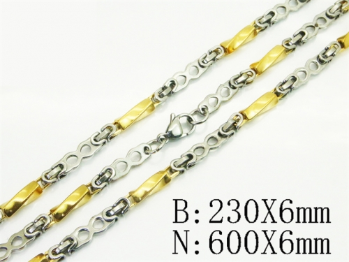 HY Wholesale Stainless Steel 316L Necklaces Bracelets Sets-HY55S0908IHD