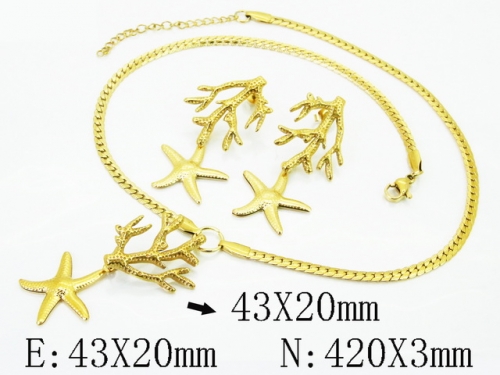 HY Wholesale Jewelry Set 316L Stainless Steel jewelry Set Fashion Jewelry-HY92S0307HMR