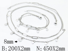 HY Wholesale Stainless Steel 316L Necklaces Bracelets Sets-HY30S0349HJL