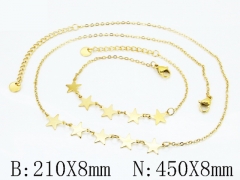 HY Wholesale Stainless Steel 316L Necklaces Bracelets Sets-HY30S0346HLL