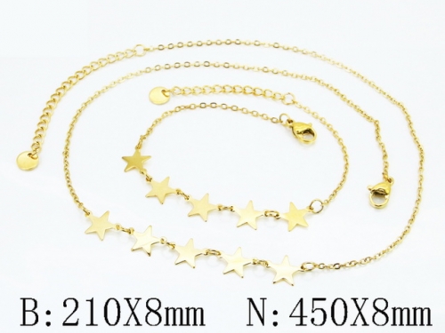 HY Wholesale Stainless Steel 316L Necklaces Bracelets Sets-HY30S0346HLL