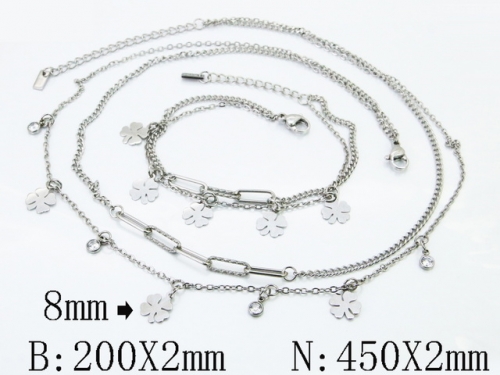 HY Wholesale Stainless Steel 316L Necklaces Bracelets Sets-HY30S0351HLX
