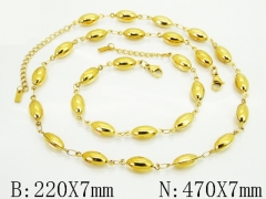 HY Wholesale Stainless Steel 316L Necklaces Bracelets Sets-HY30S0328I65