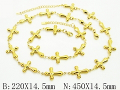 HY Wholesale Stainless Steel 316L Necklaces Bracelets Sets-HY30S0332I65