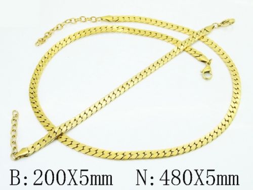 HY Wholesale Stainless Steel 316L Necklaces Bracelets Sets-HY04S0010HMC