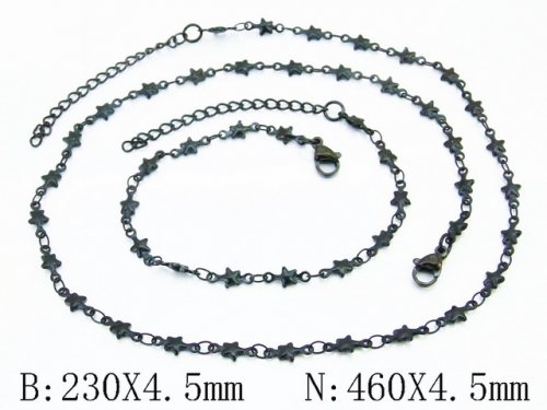 HY Wholesale Stainless Steel 316L Necklaces Bracelets Sets-HY39S0129HBB