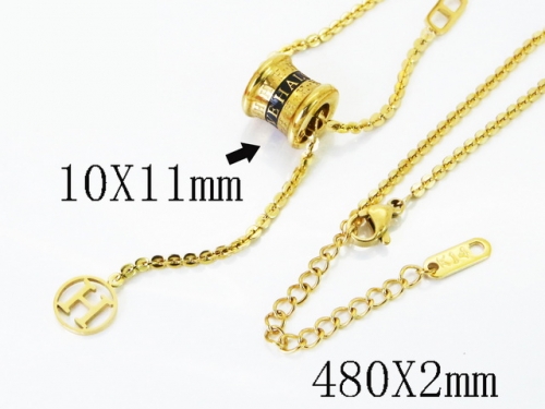 HY Wholesale Stainless Steel 316L Jewelry Popular Necklaces-HY04N0220HLB