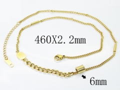 HY Wholesale Stainless Steel 316L Jewelry Popular Necklaces-HY04N0276HGG