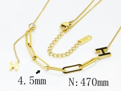 HY Wholesale Stainless Steel 316L Jewelry Popular Necklaces-HY04N0242HHD