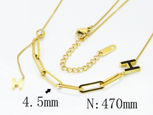 HY Wholesale Stainless Steel 316L Jewelry Popular Necklaces-HY04N0242HHD