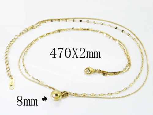 HY Wholesale Stainless Steel 316L Jewelry Popular Necklaces-HY04N0277HVV