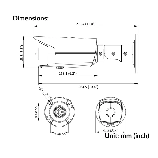 4MP Super Wide Angle Fixed Bullet Network Camera | DS-2CD2T45G0P-I