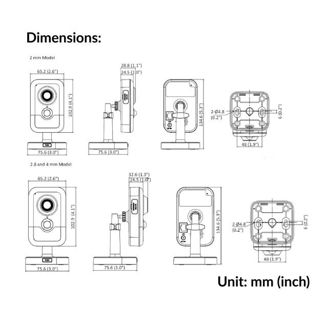 2MP PIR Cube Network Camera | DS-2CD2421G0-I(W)