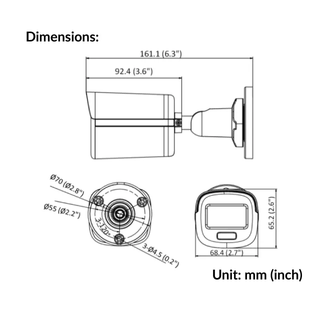 2MP ColorVu Fixed Bullet Network Camera | DS-2CD1027G0-L