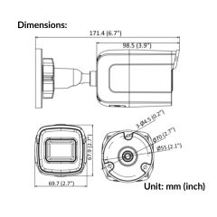 2MP WDR Fixed Mini Bullet Network Camera | DS-2CD2021G1-I