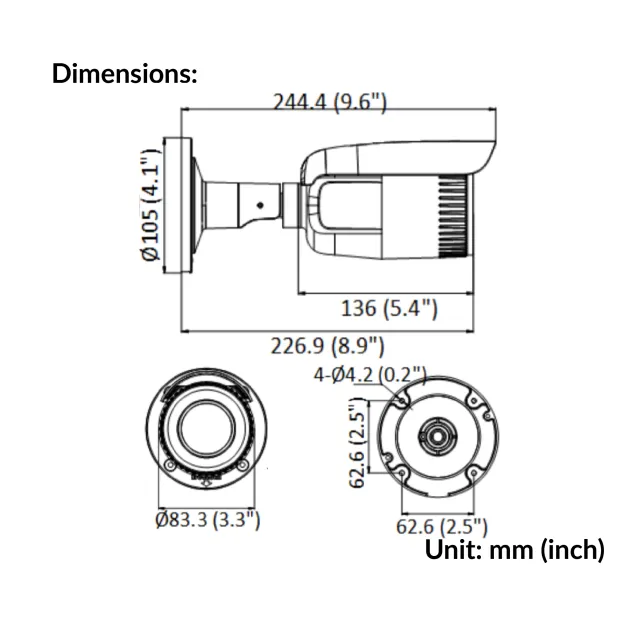 4MP Varifocal Bullet Network Camera | DS-2CD1643G0-IZ